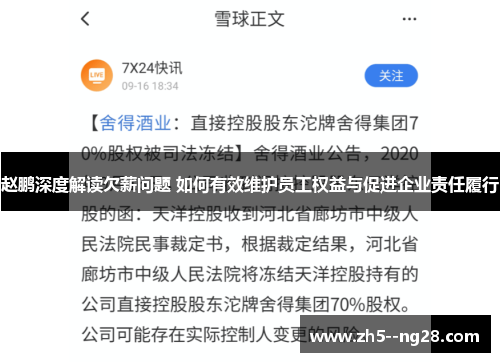 赵鹏深度解读欠薪问题 如何有效维护员工权益与促进企业责任履行 赵鹏深度解读欠薪问题 如何有效维护员工权益与促进企业责任履行
